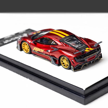 Aurora Model 1:64 Ferrari F8 F8XX Mansory Custom Metallic Red with Model Girl Figure