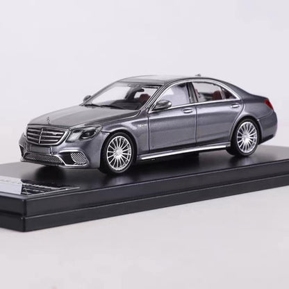 King Model 1:64 Mercedes-Benz S-Class W222 AMG S65L V12 Long Wheel Base Titanium Grey Limited 999 Pieces