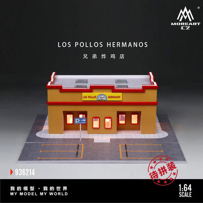 MoreArt 1:64 Los Pollos Hermanos Breaking Bad Fried Chicken Restaurant LED Light Diorama