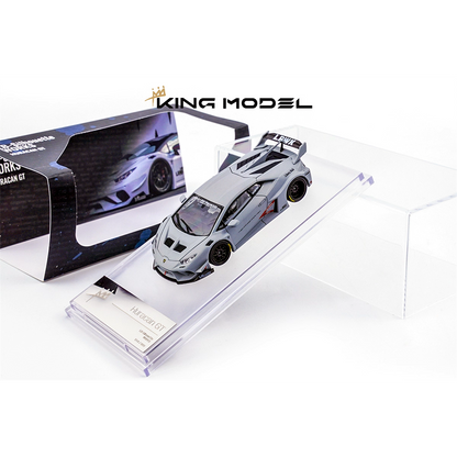 King Model 1:64 Lamborghini Huracan LP610-4 LBWK Wide Body Custom Openable Engine Hood Detailed Engine - Metallic Tiffany Blue