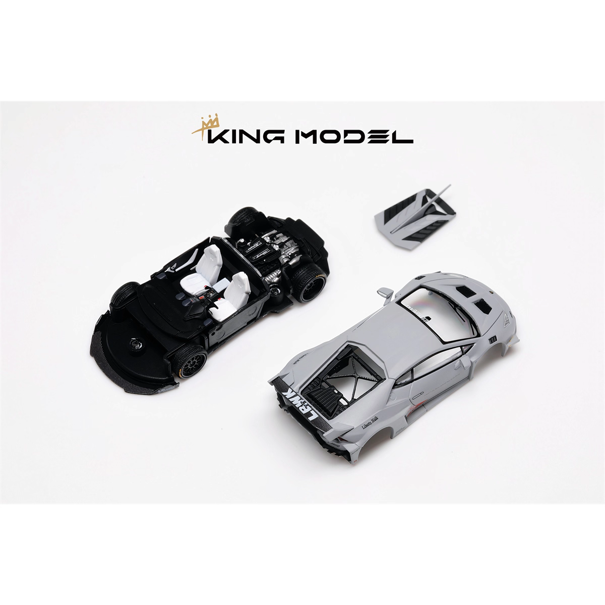 King Model 1:64 Lamborghini Huracan LP610-4 LBWK Wide Body Custom Openable Engine Hood Detailed Engine - Metallic Tiffany Blue