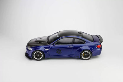 Fine Model 1:64 BMW M3 E92 LB-Works LBWK Metallic Blue with Decal Sticker
