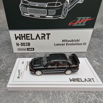 Whelart 1:64 Mitsubishi Lancer Evolution III Black LED Head and Back Lights with Car Key Shape Controller in Premium Box Packaging (Official Licensed)