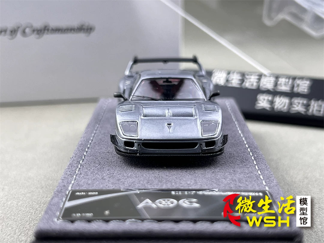 AOC 1:64 F40 Raw Metal Edition Hobby Expo China 2026 Limited Edition (Openable All Doors and Hoods with Detailed Engine and Decal Stickers)