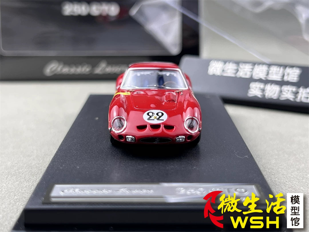 Classic Lover 1:64 250 GTO #22 Rosso Corsa Enquipe Nationale Belge & 1962 Le Mans 24H 3rd Position Openable Front Hood Detailed Engine