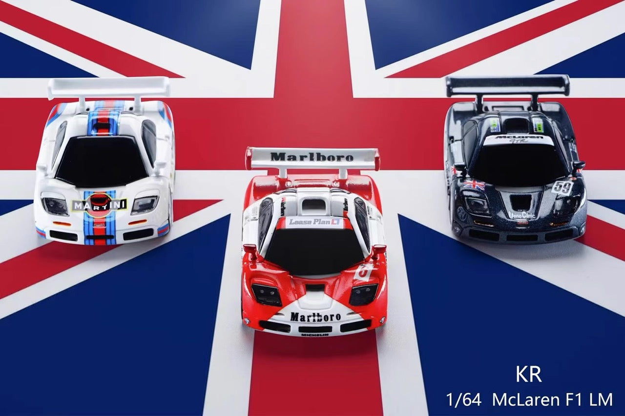 [Premium Resin Model] KR 1:64 McLaren F1 LM Cute Size Egg Car Marlboro with White Base Platform Limited 100 Pieces