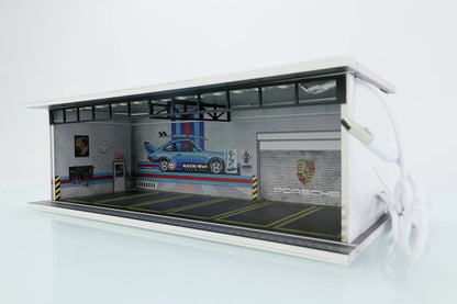 G-Fans 1/64 Porsche RWB Garage Car Park LED light Diorama w/ acrylic cover