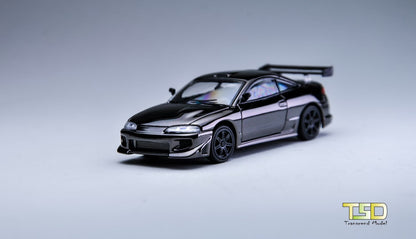 Transcend Model 1:64 Mitsubishi Eclipse Chrome Gun Grey