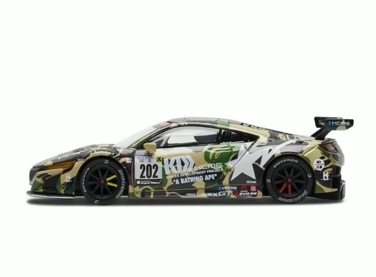 Pop Race 1:64 Honda NSX GT3 EVO 22 BAPE A Bathing Ape Green Beijing Special Edition