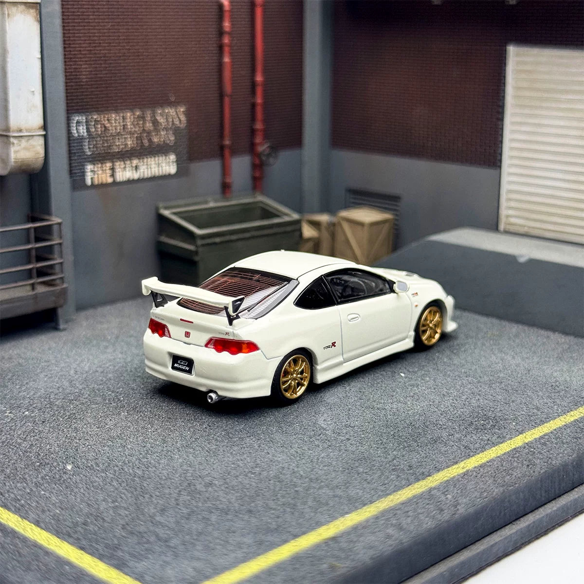 Motorhelix 1:64 Honda Mugen Integra Type-R DC5 championship White Openable Front Hood Detailed Engine - Honda & Mugen Duel Official Licensed