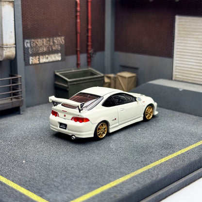 Motorhelix 1:64 Honda Mugen Integra Type-R DC5 championship White Openable Front Hood Detailed Engine - Honda & Mugen Duel Official Licensed