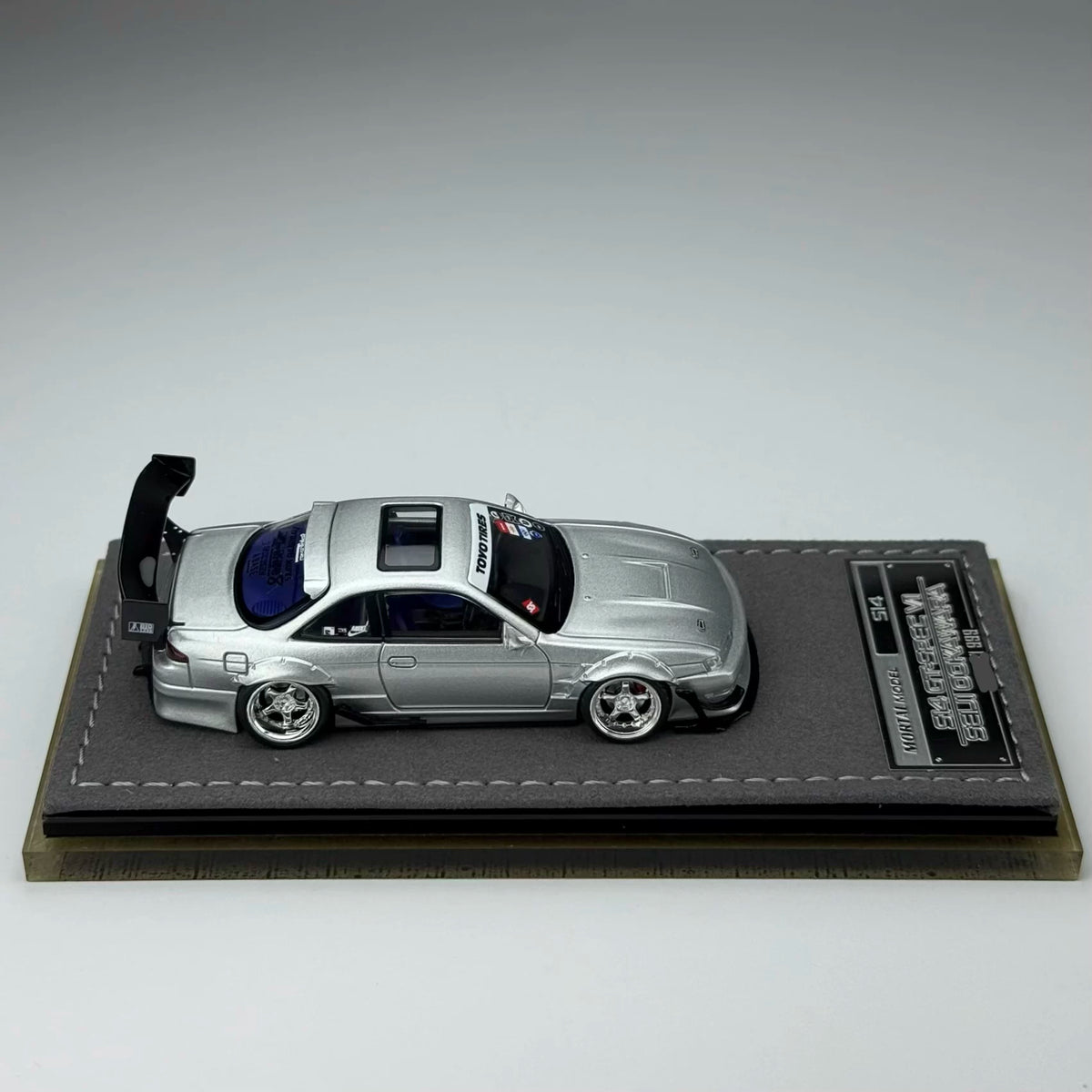 Mortal 1:64 Silvia S14 GT-SPEC V1 Seiji Ookawara Cambergang 1.0 Silver in Premium Box Packaging