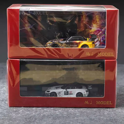 [Premium Resin Model] MJ Model 1:64 Honda S2000 AP1 J's Racing Custom Black-Yellow with Diorama Packaging
