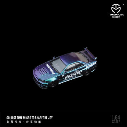 Time Micro 1:64 Nissan Skyline GT-R R34 Z-Tune Openable Engine Hood Evasive Motorsports Purple
