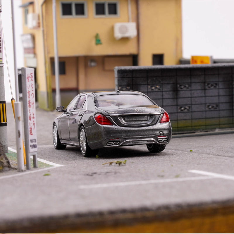 King Model 1:64 Mercedes-Benz S-Class W222 AMG S65L V12 Long Wheel Base Titanium Grey Limited 999 Pieces