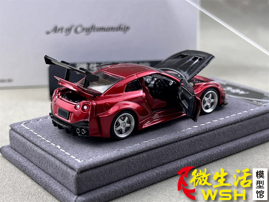AOC 1:64 Nissan GT-R R35 Metallic Red Hobby Expo China 2026 Limited Edition (Openable All Doors and Hoods with Detailed Engine and Decal Stickers)