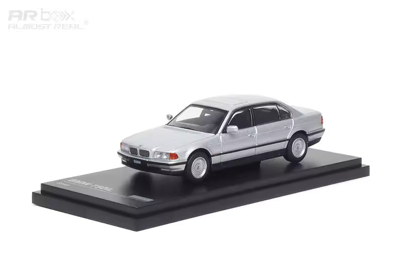 AR Box 1:64 BMW 7 Series Mk3 E38 750iL Silver BMW Official Licensed