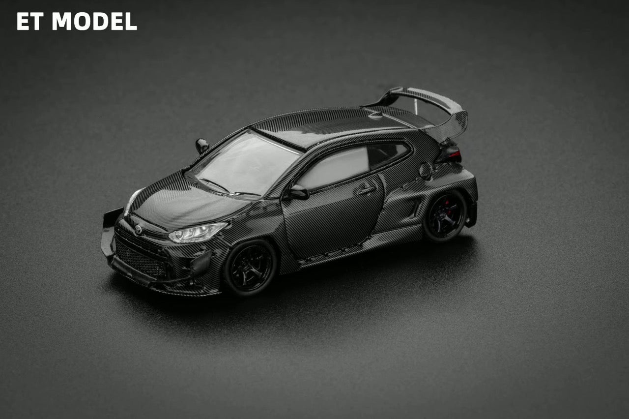 Fuji X ET Model 1:64 Toyota GR Yaris Pandem Rocket Bunny Wide Body Hot Hatch Full Carbon Black Limited 499 Pieces