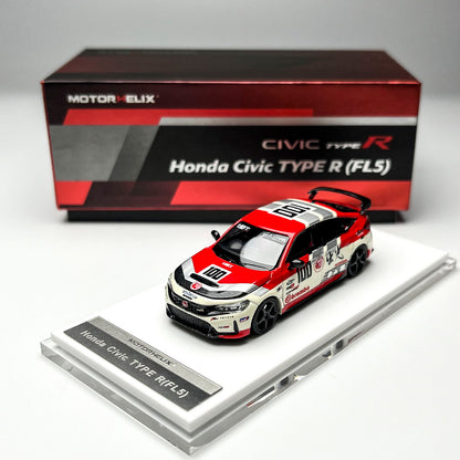 Motorhelix 1:64 Honda Civic Type-R FL5 Idemitsu Motion 100 Openable Front Hood Detailed Engine - Honda Official Licensed