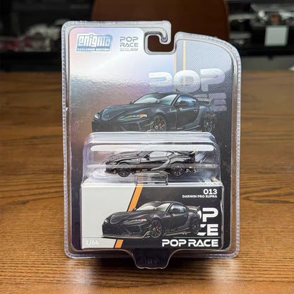 Pop Race X Enigma 1:64 Toyota GR Supra A90 MK5 Darwin PRO 66G NWB Midnight Black in Blister Packaging (PRE013)
