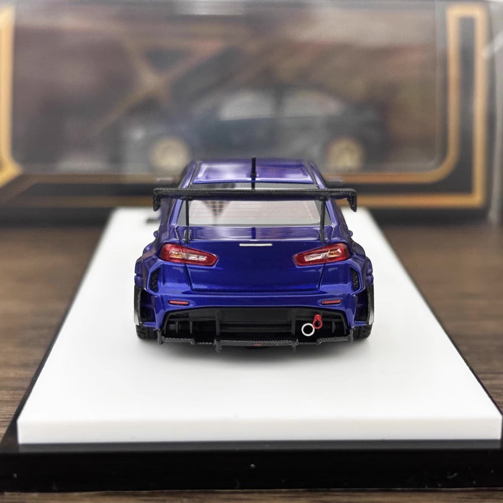 [Premium Resin Model] 404 Error 1:64 Mitsubishi Lancer Evolution EVO X 10 Varis Wide Body Custom Metal Body Kit and Spoiler Candy Blue Limited 199 Pieces