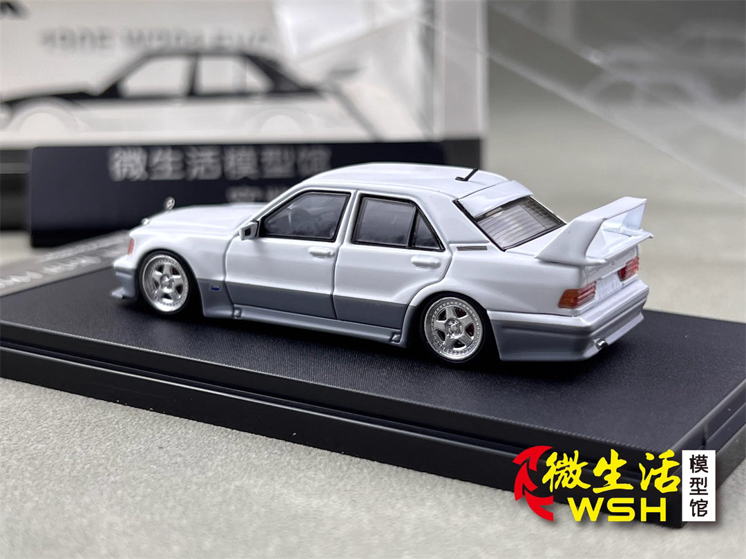 HKM 1:64 Mercedes-Benz 190E W201 2.5-16 EVO II Restmod Custom Gloss White Limited 999 Pieces