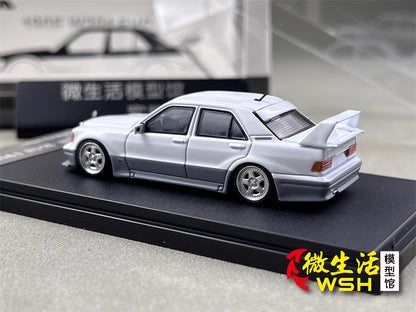 HKM 1:64 Mercedes-Benz 190E W201 2.5-16 EVO II Restmod Custom Gloss White Limited 999 Pieces