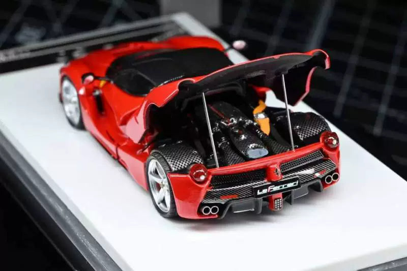 Street Buster 1:64 LaFerrari F150 Coupe Hard Top Rosso Corsa Standard Red Openable Rear Hood Detailed Engine