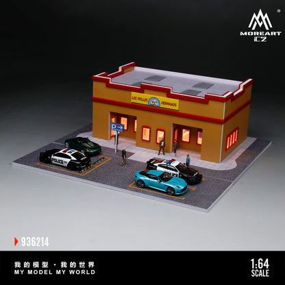 MoreArt 1:64 Los Pollos Hermanos Breaking Bad Fried Chicken Restaurant LED Light Diorama