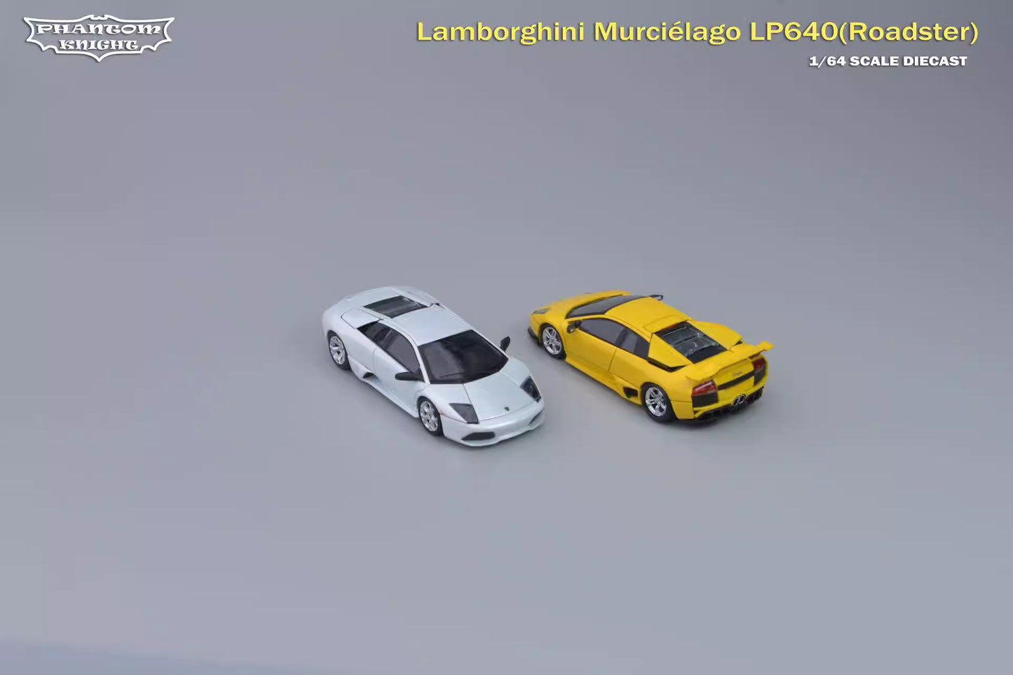 Phantom Knight 1:64 Lamborghini Mucielago LP640 Coupe Hard Top Roof White (Openable Engine Hood and Air Intake, Magnetic Spoiler and Bumpers)