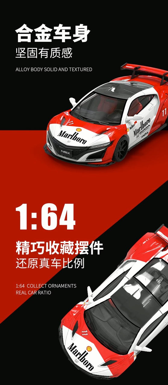Time Micro 1/64 Honda NSX Marlboro Red Edition with Model Girl Miniature Figure