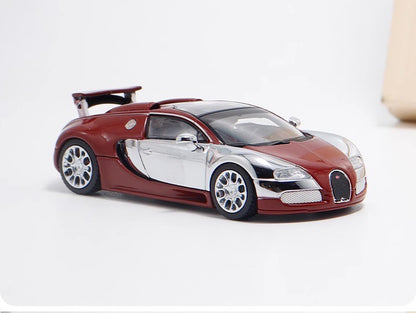 Mortal 1:64 Bugatti Veyron Clear Pan Roof Adjustable Spoiler Chrome Red Limited 499 Pieces