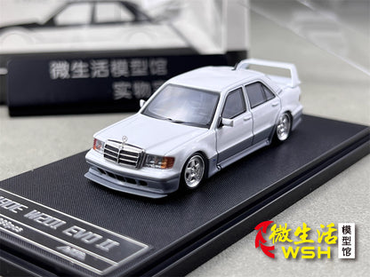 HKM 1:64 Mercedes-Benz 190E W201 2.5-16 EVO II Restmod Custom Gloss White Limited 999 Pieces