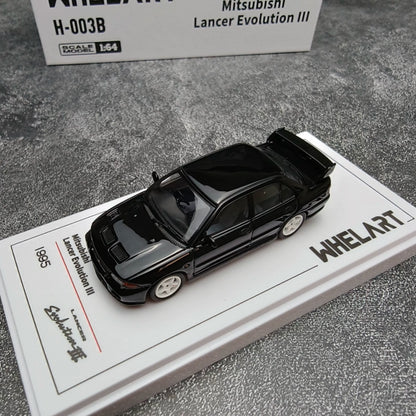 Whelart 1:64 Mitsubishi Lancer Evolution III Black LED Head and Back Lights with Car Key Shape Controller in Premium Box Packaging (Official Licensed)
