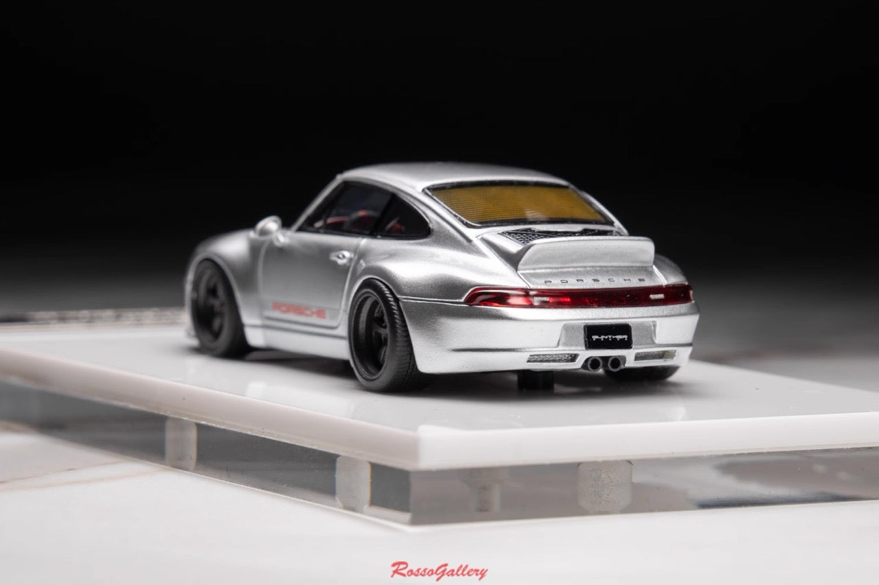 [Premium Resin Model] MY64 MY64X 1:64 Porsche Gunther Werks 993 (GW993) 400R Sterling Silver with Red Interior LHD Limited to 199 Pieces
