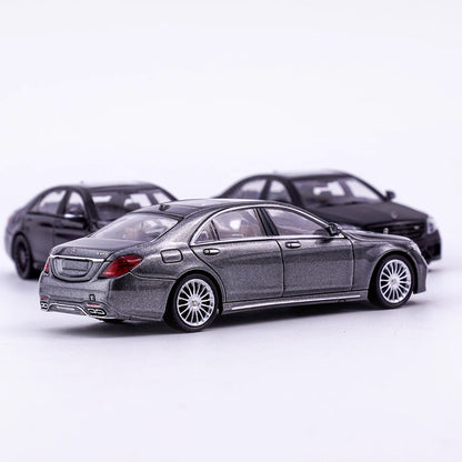 King Model 1:64 Mercedes-Benz S-Class W222 AMG S65L V12 Long Wheel Base Titanium Grey Limited 999 Pieces