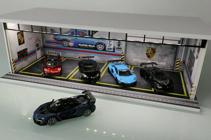 G-Fans 1/64 Porsche RWB Garage Car Park LED light Diorama w/ acrylic cover