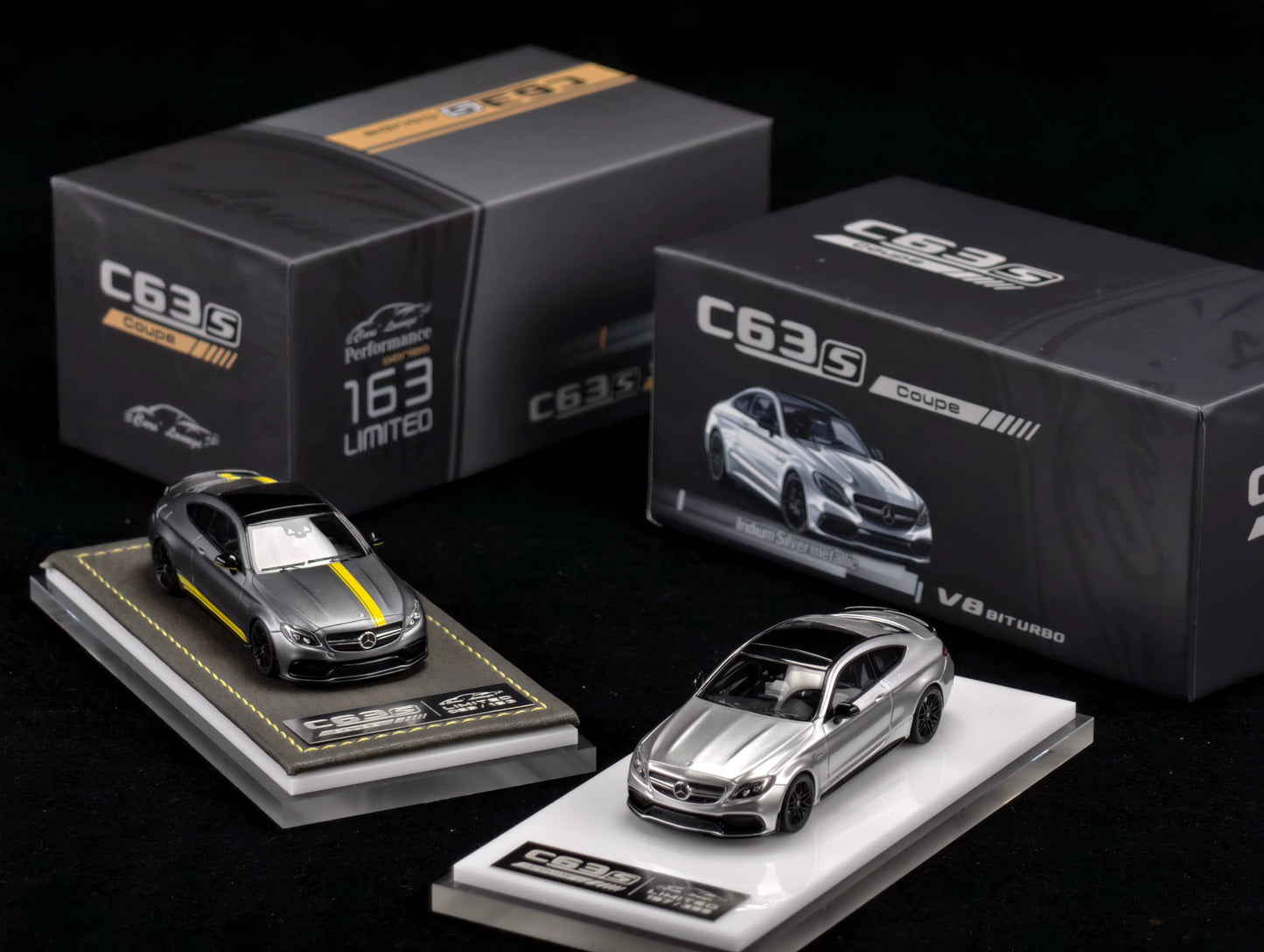 [Premium Resin Model] Car Lounge 1:64 Mercedes-Benz C63S Coupe C-Class W205 Brilliant Blue Premium Box Packaging (Limited to 399 Pieces)