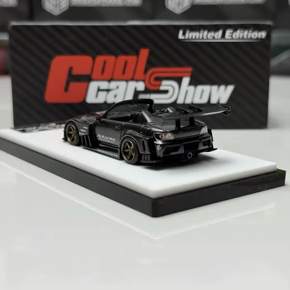 Micro Turbo 1:64 Honda S2000 AP1 J's Racing Custom Carbon Black China Cool Car Show 2026 Special Edition (Openable Engine Hood + Removable Engine + Magnetic Removable Wing)