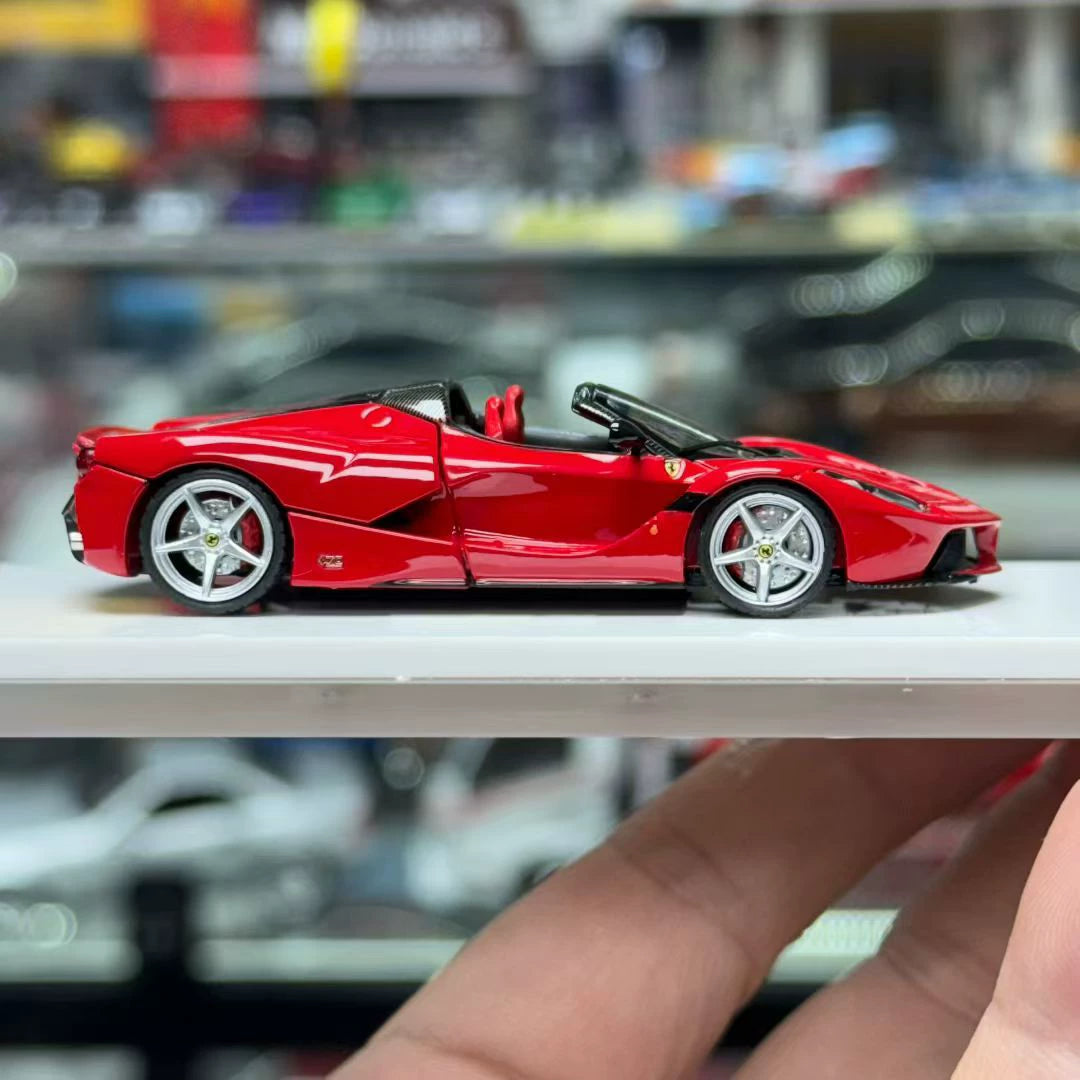 Street Buster 1:64 LaFerrari F150 Aperta Soft Top Rosso Corsa Standard Red Openable Rear Hood Detailed Engine