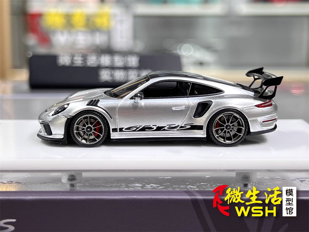 [Premium Resin Model] Car Lounge 1:64 Porsche 991.2 GT3 RS GT Silver Metallic Premium Box Packaging Limited 399 Pieces