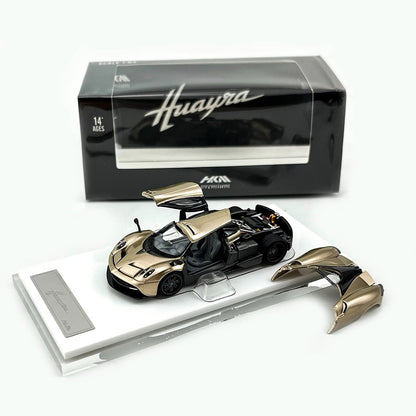 HKM Premium 1:64 Pagani Huayra Coupe 2014 Champagne Gold (Movable Rear Engine Boot, 2 Gull Wing Doors, Front and Rear Spoilers) Limited 999 Pieces