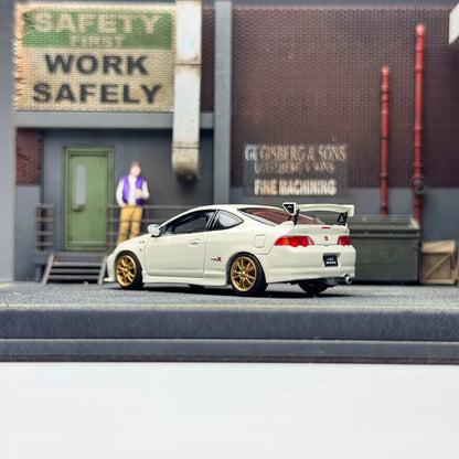 Motorhelix 1:64 Honda Mugen Integra Type-R DC5 championship White Openable Front Hood Detailed Engine - Honda & Mugen Duel Official Licensed