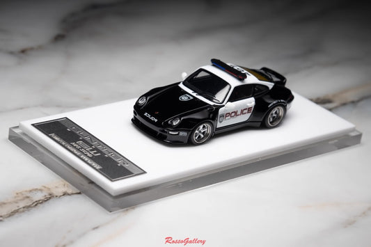 [Premium Resin Model] MY64 MY64X 1:64 Porsche Gunther Werks 993 (GW993) 400R NFS SCPD Police Limited to 299 Pieces (Rear Red and Blue LED Light) + Car Number + Individual Roof Light)