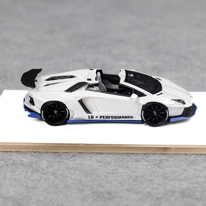[Premium Resin Model] Fine Works 1:64 Lamborghini Aventador LP700-4 Roadster Convertible Liberty Walk Edition Pearl White Limited to 199 Pieces