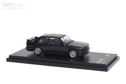 AR Box 1:64 BMW M3 MK1 E30 3 Series Sedan Black with Red Line Included Individual Numbered Collector Card BMW Official Licensed (630101001)