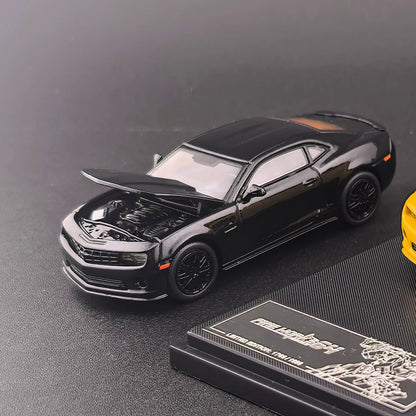 Fine Works 1:64 Chevrolet Camaro Transformers Full Black Openable Front Hood with Detailed Engine Limited 500 Pieces