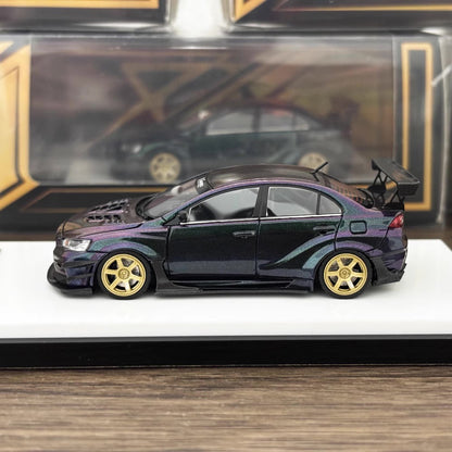 [Premium Resin Model] 404 Error 1:64 Mitsubishi Lancer Evolution EVO X 10 Varis Wide Body Custom Metal Body Kit and Spoiler Chameleon Magic Purple Limited 199 Pieces