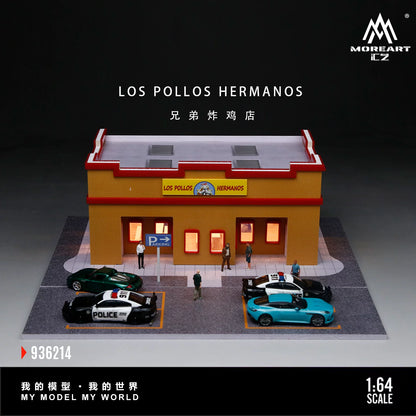MoreArt 1:64 Los Pollos Hermanos Breaking Bad Fried Chicken Restaurant LED Light Diorama
