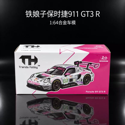 Trends Hobby 1:64 Porsche 911 GT3 R Iron Dames - 2025 Le Mans 24H LMGT3 #85 Openable Front Hood Detailed Parts Porsche Official Licensed (241084J)